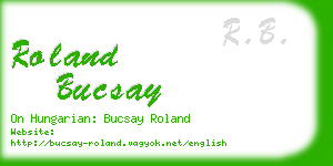 roland bucsay business card